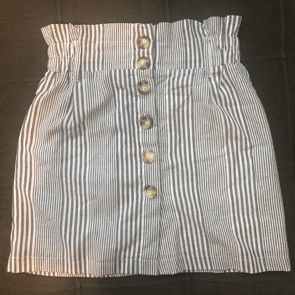 High waisted paper bag mini skirt